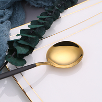 4 sztuk czarny złota obiadowy zestaw 304 ze stali nierdzewnej stalowe sztućce domu widelec nóż łyżka zestaw obiadowy sztućce zestaw sztućców Dropshipping 5